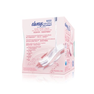 护舒宝Always欧美进口新液体卫生巾敏感肌系列粉色护肤级量多日用/夜用270mm 14片