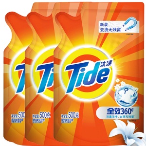 汰渍 Tide 洁净除菌洗衣液（洁雅百合香）500g/袋*3 （新旧香型随机发货）
