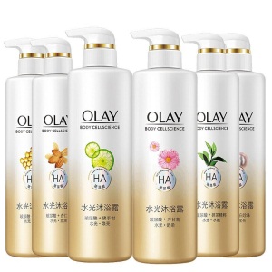 olay玉兰油沐浴露男女身体清洁沐浴乳玻尿酸精华家用清洁滋润保湿浴液500ml 水光莹亮（白珍珠）-500ml