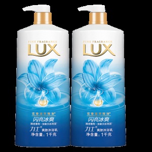 力士（LUX）沐浴露液乳冰爽薄荷清凉套装男女士香水氛沐浴乳持续留香体家庭洗护浴大容量 1千克×2瓶