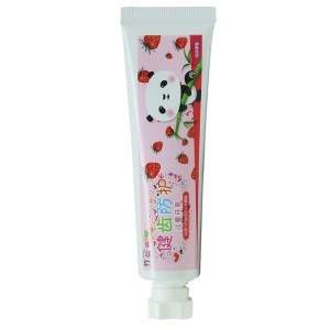 LG竹盐牙膏  儿童健齿防护草莓味40g（6-9岁换牙期儿童牙膏）含进口竹盐成分+木糖醇+低氟配方