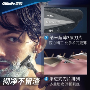 吉列（Gillette） 剃须刀刮胡刀手动 吉利 优惠装 锋速3经典（1刀架1刀头+3刀头）
