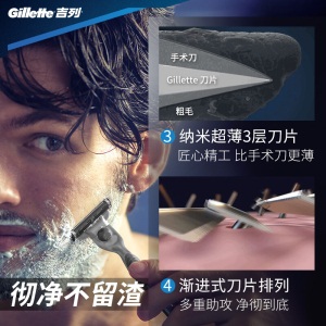 吉列（Gillette） 手动剃须刀刮胡刀刀片 吉利 锋速3经典（8刀头）（新老包装随机发货，此商品不含刀架）