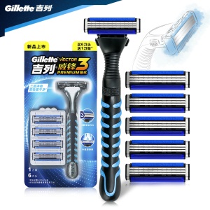 吉列（Gillette） 剃须刀刮胡刀手动 吉利 3层浮动刀片 威锋3强化刀架（6刀头）