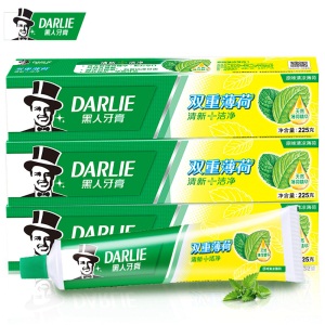 黑人（DARLIE）双重薄荷牙膏套装225g×3支（共675g） 清新口气 有效防蛀（新旧包装随机发放）