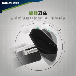 吉列（Gillette） 手动剃须刀刮胡刀刀片 吉利 旋转双层 威锋（8刀头）（此商品不含刀架）