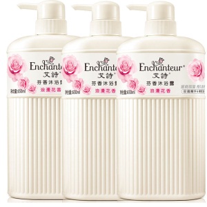 艾诗（Enchanteur）沐浴露套装女长效留香淋浴露 浪漫花香650ml*3