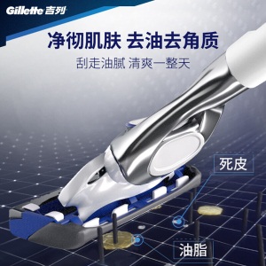 吉列（Gillette） 剃须刀刮胡刀手动 MVP小云刀金装版云感限量（1刀架+4刀头+磁力底座）