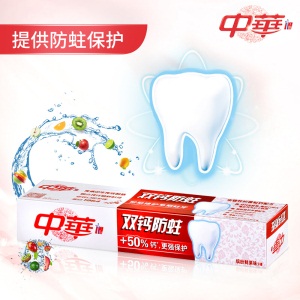 中华 ZHONGHUA 双钙防蛀 缤纷鲜果牙膏 (6x140g) 白色 清洁牙齿、预防蛀牙、清新口气