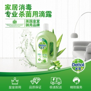 滴露（Dettol）消毒液 清新芦荟1L 杀菌除螨  家居室内 宠物猫狗环境消毒 儿童宝宝衣物除菌剂