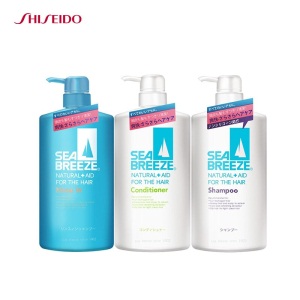 日本进口 资生堂Shiseido sea breeze超值洗护套装600ml*3 清爽去屑控油洗发水护发素滋养洁净顺柔