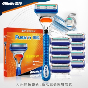 吉列（Gillette） 剃须刀刮胡刀手动 吉利 5层超薄刀片 锋隐（1刀架+9刀头）