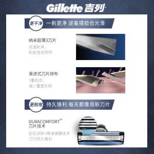 吉列（Gillette） 剃须刀刮胡刀手动 锋速3礼盒装（1刀架+4刀头+50g须泡）