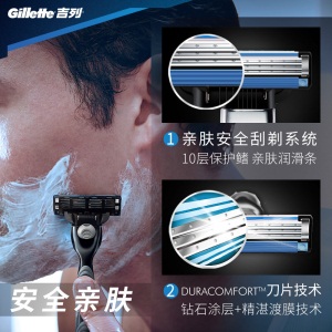 吉列（Gillette） 手动剃须刀刮胡刀刀片 吉利 锋速3经典（4刀头）（新老包装随机发货，此商品不含刀架）