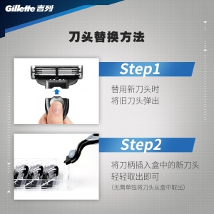 吉列（Gillette） 手动剃须刀刮胡刀刀片 吉利 锋速3经典（6刀头）（新老包装随机发货，此商品不含刀架）
