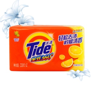 汰渍 Tide 全效洁净洗衣皂（柠檬清香）238g*2 透明皂 肥皂