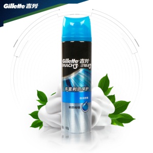 吉列（Gillette） 手动剃须泡沫刮胡膏 吉利 倍润舒爽 锋速3剃须啫喱195g