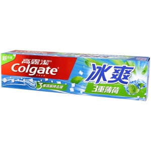 高露洁（Colgate） 冰爽三重薄荷牙膏 180g 清新口气（新老包装随机发）