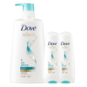 多芬(DOVE)洗发水护发素套装 滋养水润(洗发乳700ml+润发精华素195mlx2)