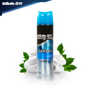 吉列（Gillette） 手动剃须泡沫刮胡膏 吉利 倍润舒爽 锋速3剃须啫喱195g