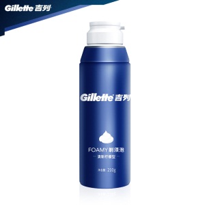 吉列（Gillette） 手动剃须泡沫刮胡膏 清新型 蓝罐柠檬剃须泡210克