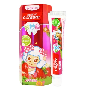 高露洁（Colgate）妙妙刷 儿童牙膏香香草莓味 40克（2-5岁）（新老包装随机发）