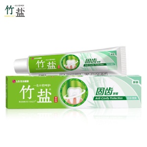 LG竹盐 固齿4+4牙膏套装（固齿源115g*4+旅行装30g*4)清新口气 坚固牙齿