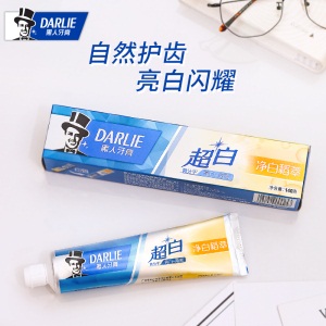 黑人（DARLIE）超白净白稻萃牙膏140g 去黄牙（新老包装随机发放）