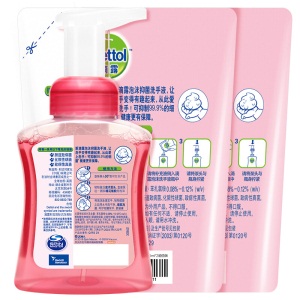 滴露（Dettol）泡沫抑菌洗手液汪汪队樱桃芬芳250+225*2ml  儿童洗手液 5秒杀菌