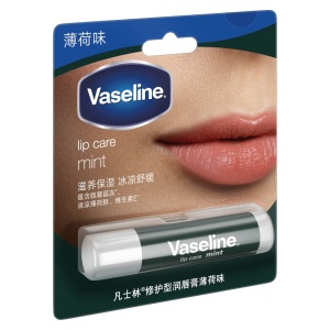 凡士林(Vaseline)修护型润唇膏薄荷味 3.5G 保湿 滋润 防干裂 口红打底 改善唇纹