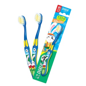 黑人（DARLIE）精灵宝贝兔儿童牙刷2支装 软毛牙刷 软垫刷头 深入洁净（6岁+）