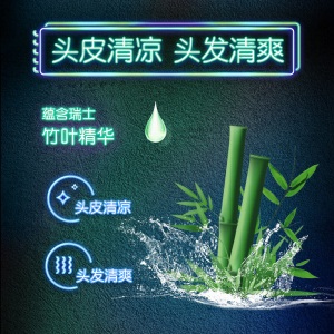 清扬(CLEAR)植觉无硅油洗发水 男士净透去屑洗发露 竹叶精华700ml