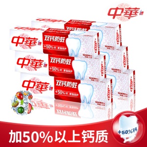 中华 ZHONGHUA 双钙防蛀 缤纷鲜果牙膏 (6x140g) 白色 清洁牙齿、预防蛀牙、清新口气