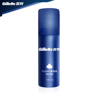 吉列（Gillette） 手动剃须泡沫刮胡膏 清新型 蓝罐柠檬剃须泡210克