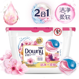 当妮 Downy 杨幂同款2合1洁净柔软香水洗衣凝珠(淡粉樱花)19颗/盒 非洗衣液 不加柔顺剂也能持久留香（多色）