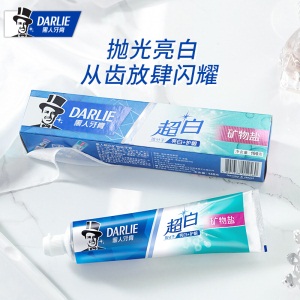 黑人（DARLIE）超白矿物盐牙膏190g 去牙渍 亮白清新（新老包装随机发放）