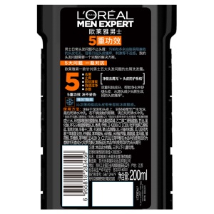 欧莱雅 （LOREAL） 男士去屑洗发露(薄荷酷爽)200ml（新老包装随机发货）