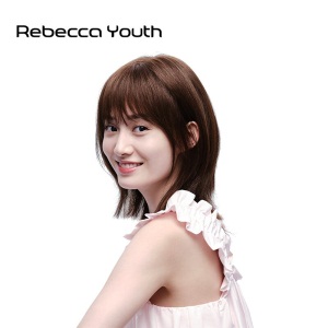 rebecca瑞贝卡假发女士中长直发锁骨发法式空气刘海全真人发全手织工艺时尚头套 4:浅棕色(全真人发全手织工艺)
