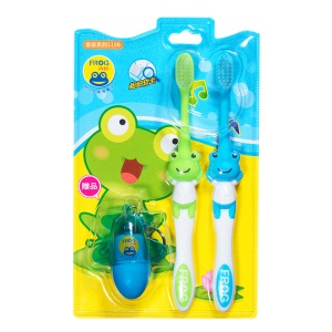 青蛙（FROG）宝贝系列119B儿童牙刷2支 纤细软毛卡通手柄小刷头3岁以上适用（颜色、赠品随机）