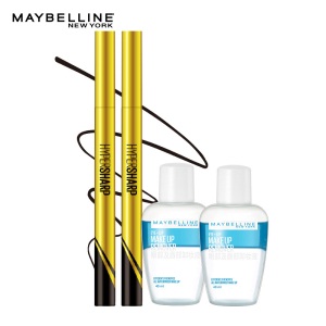 美宝莲 MAYBELLINE 极细防水眼线液笔黑色小金笔2支装 0.5g*2（防水防汗）加赠眼唇卸40ml*2