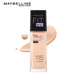 美宝莲 FIT me 定制粉底液 赠 美妆蛋促销装 水润版115 白皙红润 30ml SPF23 干皮救星隐形毛孔