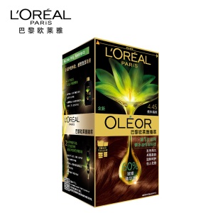 欧莱雅（LOREAL）臻萃植物精华油染发霜 4.45 桃木褐棕（天然植萃 无氨遮白 花香型）