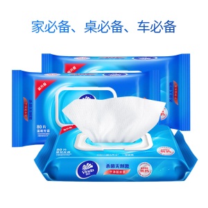 维达(Vinda) 湿巾纸巾 杀菌洁肤卫生湿巾 80片*3包 细菌杀灭率达99.9%（家庭量贩装）