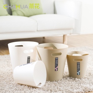 茶花垃圾桶无盖分离垃圾桶袋分类收纳桶纸篓杂物桶储物桶 小号3.6L【单个装】咖色