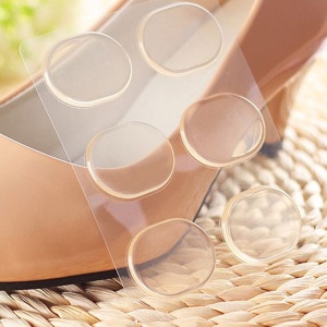 优家（UPLUS）透明硅胶高跟鞋随意小圆贴4片24个装（高跟鞋贴 后跟贴 防磨脚）