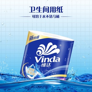 维达（Vinda）蓝色经典卷纸4层140克27卷 有芯卷筒纸巾厕纸手纸卫生纸 整箱 140克27卷