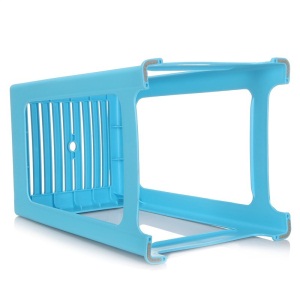 茶花凳子塑料椅子加厚型条纹凳浴室凳高方凳弧形凳 46.6cm高(蓝色 1个装)