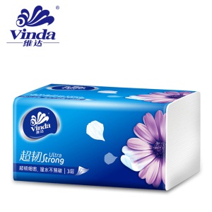 维达（Vinda） 超韧系列软包抽纸3层130抽6包纸巾家庭装面纸1提多省包邮