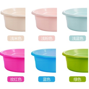 茶花塑料盆洗脸盆42cm时尚通用盆洗衣洗菜盆泡脚家务清洁盆 颜色随机