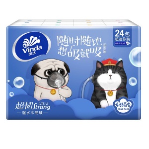 维达（Vinda）超韧迷你手帕纸24包72包 吾皇万睡IP定制款奶猫香 纸手帕餐巾纸卫生纸小包纸巾 单提24包
